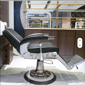 Fauteuil de Barbier Hydraulique de Luxe Rétro pour Salon de Coiffure, Inclinable, pour Coupe de Cheveux, Toilettage et Massage, en Cuir, Idéal pour Usage en Salle de Sport - Product Image 6