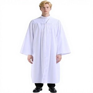 Uniforme Académico Blanco para Hombre, Tejido de Algodón, para Ceremonia Escolar, Talla Adulto - Product Image 1