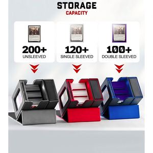 Caja de exhibición FX con ventana y bandeja para dados para más de 100 cartas con doble funda - Estuche TCG OEM personalizado para Commander - Product Image 5