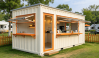 Restaurant mobile, bar et kiosque alimentaire modernes modifiés à partir de conteneurs maritimes