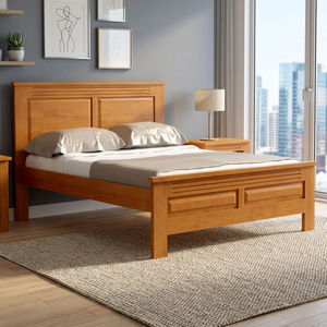 Base de Cama King Size Tradicional de Teca Sólida con Cabecero de Madera, Muebles de Dormitorio Premium para Hotel, Hogar, Villa, OEM, ODM, Indonesia - Product Image 3