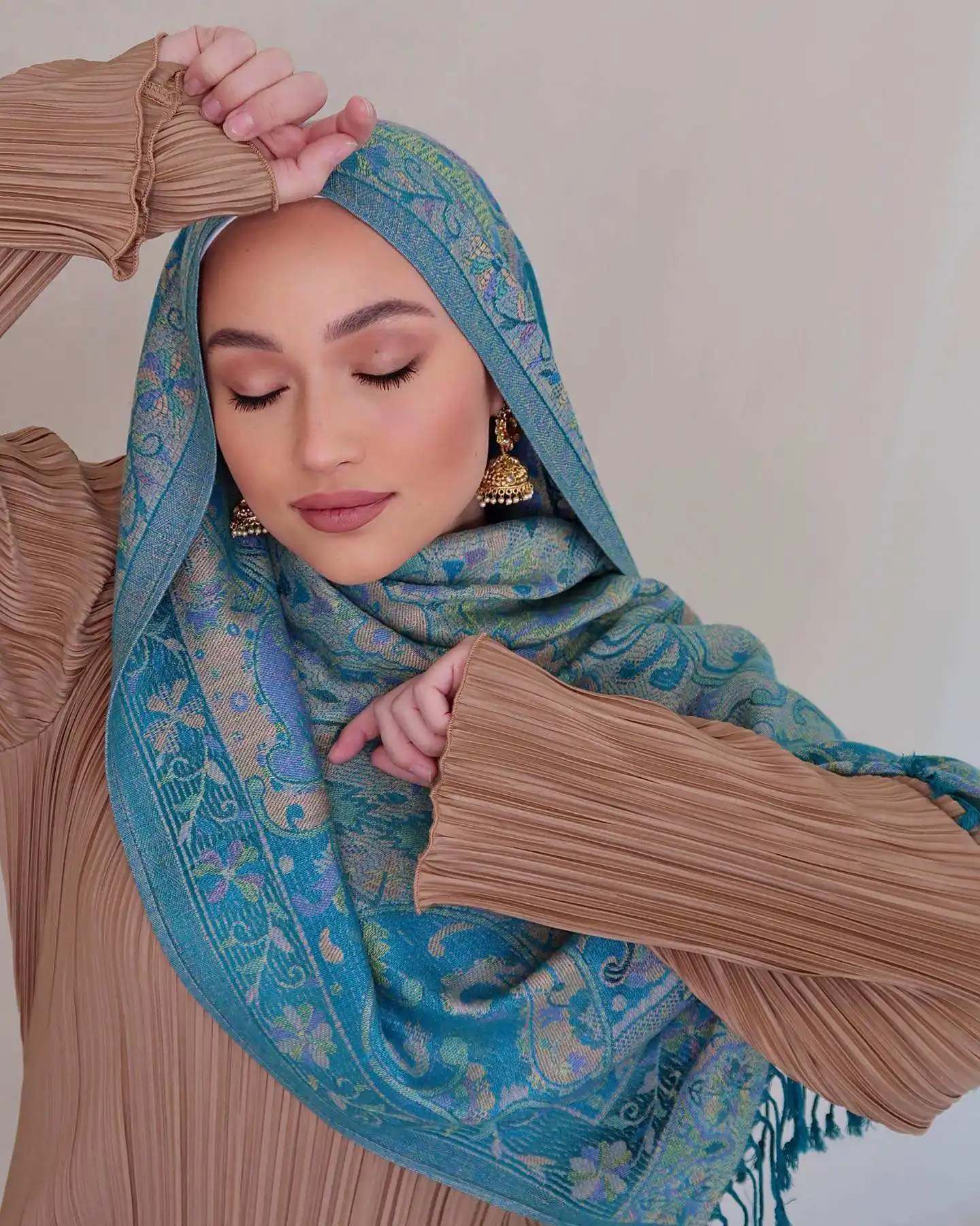 Grosir syal rajut Pashmina syal jilbab jilbab hangat dengan rumbai Pashmina syal Hijab