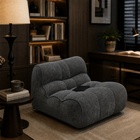 Canapé moderne en chenille Caterpillar, fauteuil de salon côtelé en mousse haute densité, canapé de sol compressé et roulé pour gagner de la place
