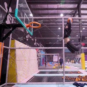 Pokiddo Tấm Bạt Lò Xo Sân Chơi Trong Nhà Tấm Bạt Lò Xo Sân Bóng Rổ Thể Thao Trò Chơi Công Viên Tấm Bạt Lò Xo Có Vòng Bóng Rổ - Product Image 6