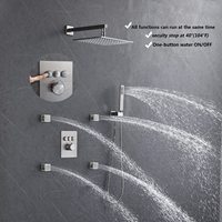 Robinet mitigeur dissimulé en laiton, Kit de vanne de dérivation thermostatique de douche à 3 voies