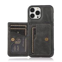 Étui en cuir Pu pour téléphone, porte-cartes magnétique pour voiture, housse de protection Vintage pour Iphone 6 7 8 Plus 12 13 14 Pro Max