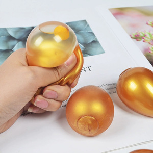 Juguete Antiestrés de TPR Transparente con Forma de Huevo Dorado, Pegajoso, de Rebote Lento, para Niños y Adultos, en Promoción - Product Image 3