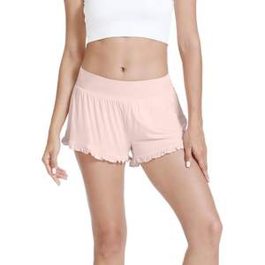 Pantalones Cortos de Dormir para Mujer, Suaves, de Viscosa de Bambú, Pierna Ancha, Pantalones de Descanso de Algodón Puro, Pantalones Cortos de Pijama - Product Image 3