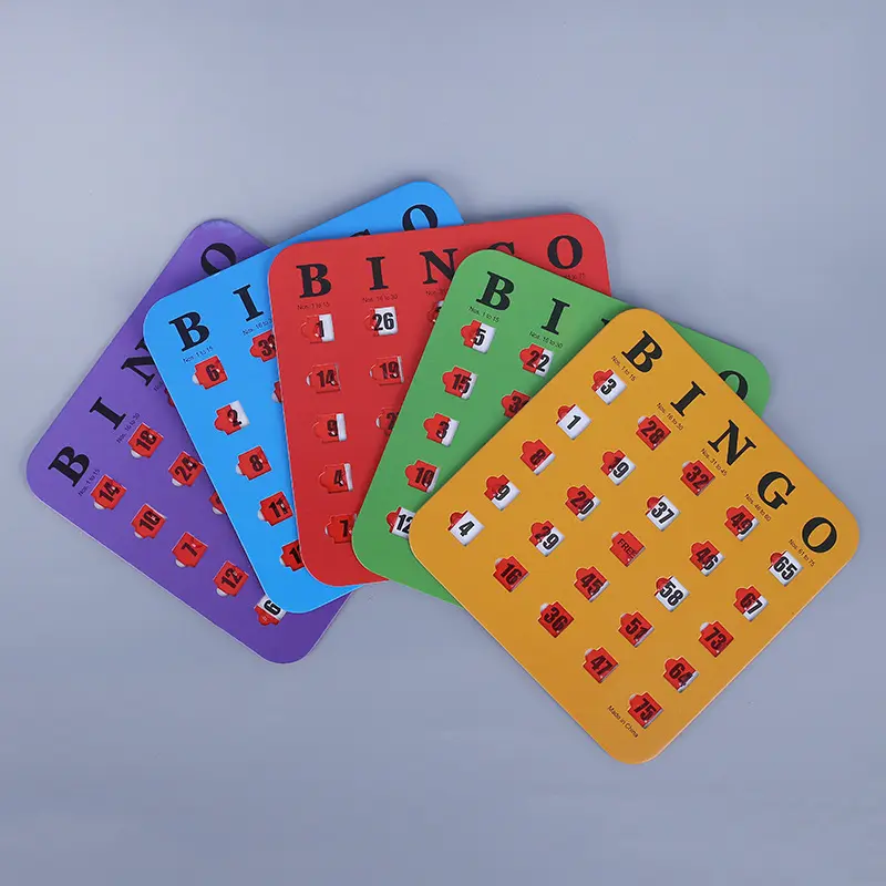 Bingo conjunto de tabuleiro logical reutilizável, jogo de tabuleiro de alta qualidade com impressão de cartão de visita e bilhete do bingo