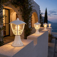 Lampadaire de jardin moderne pour extérieur avec diffuseur en acrylique transparent et cadre de protection décoratif