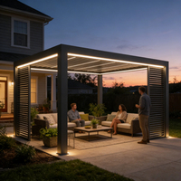 Pérgola Bioclimática Tingmeihaoting de Nuevo Diseño de 210 mm (3.0 mm), Controlador y Motor Ocultos, Sin Tornillos Visibles, Calidad Comercial