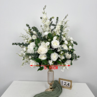 Boule de fleurs artificielles en roses blanches, vente en gros, prix usine, pour décoration de mariage, réception de bébé et fête