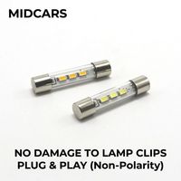 Ampoule LED 31 mm compatible avec la lampe de rétroviseur de voiture Lexus, éclairage intérieur professionnel ultra-fin 6 mm double face pour amélioration de l'intérieur