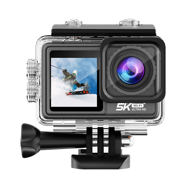 5K 4K 60fps Waterproof 30m Dual Touch Screen 2.0" Mini Sport Action Camera Replaceable Filter Lens 170 Wide Angle Anti-shake