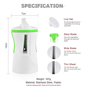 Spedizione rapida con Logo personalizzato zucchine Spiralizer bianco e verde per tagliatelle vegetariane Spiralizer di verdure - Product Image 4