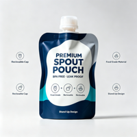 Pochette souple refermable sur mesure avec bec verseur, résistante à l'humidité et anti-fuite, pour emballage de liquides, boissons, condiments et aliments pour bébés
