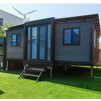 Maison pliable de 20 pieds, maison portable pliable, conteneur extensible pour hôtel, remorque modulaire mobile préfabriquée, petite maison sur roue