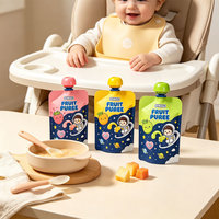 Emballage personnalisé pour aliments pour bébés, pochette à bec verseur pour purée de fruits, jus, yaourt, boisson en sachet à presser avec bouchon à vis