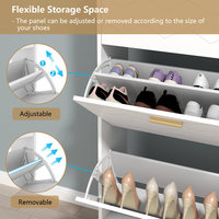 Mueble Zapatero Moderno para Entrada, Apilable, de 3 Niveles, con Cajones Abatibles y Patas de Metal Dorado
