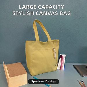Nouveau sac fourre-tout polyvalent de grande capacité, tendance et décontracté, avec deux sangles, fermeture à glissière et doublure en polyester - Product Image 2