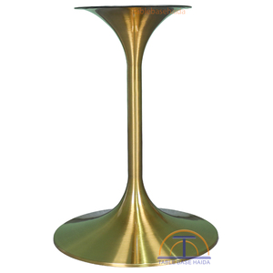 <span class=keywords><strong>Base</strong></span> de Mesa Pedestal Tulipa Dourada Moderna em Aço, Altura 720mm, <span class=keywords><strong>Base</strong></span> Redonda 500-600mm, Perna para Mesas de Jantar de Restaurante - Product Image 1