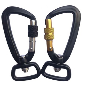 Self Auto Locking D Shape Swivel Rotating Carabiner For Dog Leash
