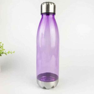 Botella de Agua Reutilizable, Segura para Alimentos, Impermeable, de Plástico Transparente Verde Azulado, con Tapa de Rosca, Diseño Moderno para Senderismo, Camping y Viajes - Product Image 2