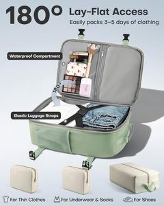 HOTOR Sac à dos de voyage en velours pour femme, compatible TSA, plusieurs compartiments, 3 cubes de rangement, résistant à l'eau, confortable pour les voyages - Product Image 3