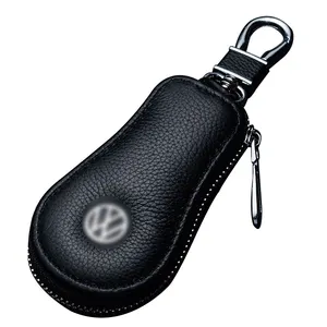 Custom Car Key Case Logo Men Car Key Cover Women Genuine Leather Car Key Holder Accessories High Quality Car Key Case