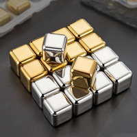 Pierres à glace réutilisables en acier inoxydable 304, cubes de glace métalliques, pierres réfrigérantes pour vin, bière, boissons, accessoires de bar
