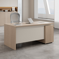 Bureau de travail professionnel de 1,2 m avec armoire latérale amovible et réversible verrouillable, bureau d'ordinateur moderne en bois pour le travail à domicile