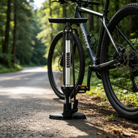 Pompe à vélo Worldcycle en aluminium pour chambre à air, gonfleur haute pression compatible Schrader et Presta, manomètre 160 PSI, modèle 60E pour le cyclisme