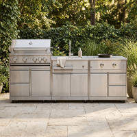 Vente en gros sur mesure en acier inoxydable 304 cuisine extérieure jardin patio barbecue cuisine extérieure SS304 cuisine modulaire avec comptoir