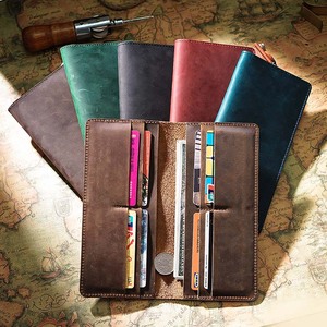 Cartera Larga de Cuero Crazy Horse Vintage Hecha a Mano, Diseño Personalizado de Fábrica ODM OEM, Cartera de Cuero de Vaca de Grano Completo para Hombre, con Múltiples Ranuras para Tarjetas y Billetes - Product Image 1