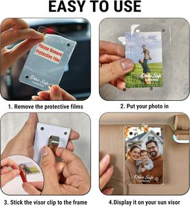 ที่ใส่ของแบบกำหนดเองสำหรับที่บังแดดแม่เหล็ก ขนาด 2.36"x3.5" สำหรับแสดงรูปภาพ คล้ายกระเป๋าสตางค์ ทำจากอะคริลิกใส สำหรับของที่ระลึกและของขวัญวันเกิด - Product Image 5