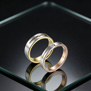 Bague unisexe minimaliste en acier inoxydable de haute qualité, design élégant et simple, pour mariage, anniversaire, cadeau de fête - Product Image 6