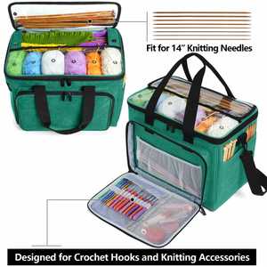 Portable Crochet Bag Extra Large Yarn <b>Storage</b> for Crochet Accessories and Supplies Durable <b>Knitting</b> Bag for Craft Enthusiasts - Product Image 3