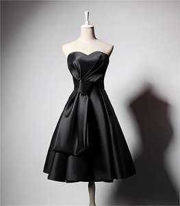 <span class=keywords><strong>Robe</strong></span> de soirée, tenue de sœur, nouvelle <span class=keywords><strong>robe</strong></span> mini en satin sans bretelles, style <span class=keywords><strong>Hepburn</strong></span>, petite <span class=keywords><strong>robe</strong></span> noire, silhouette en A - Product Image 1