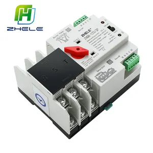 新しいZHQ6-2P/3P/4P 100A220VミニATS自動転送スイッチ電気セレクタースイッチデュアル電源スイッチ