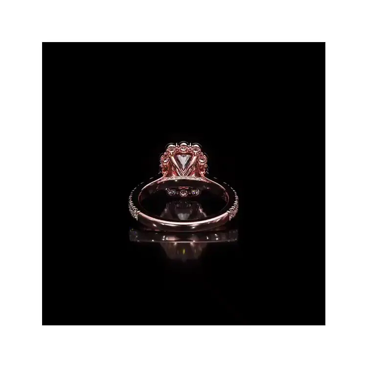 고급 보석 맞춤 핑크 다이아몬드 결혼 반지 여성용 반지
