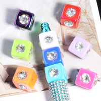 Nouvelles perles carrées colorées en forme de macaron, de couleur gelée, à trou droit, pour la fabrication de bracelets de téléphone, de porte-clés et d'accessoires de chaîne de sac