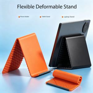 Versatile mobile phone <b>stand</b> - silicone desktop <b>tablet</b> laptop holder - creative flexible folding deformation lazy person <b>stand</b> - Product Image 3