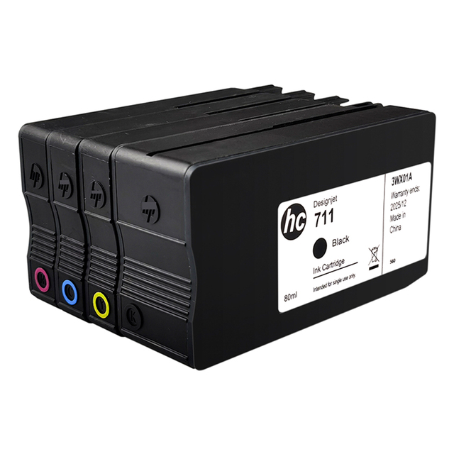 Remanufactured for HP711 Ink Cartridge Compatible for HP T120 T130 T520 T530 T125 DesignJet Plotter InkJet Inks With Chip