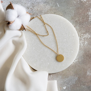 Arvo Layered <b>Disc</b> Necklace - <b>Gold</b> by Arvo - Product Image 3