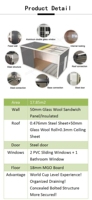 Nuevo Diseño de Tienda Prefabricada Desmontable para Cafetería, Tienda de Conveniencia, Centro Comercial, Casa, Económica, Duradera, de Instalación Rápida