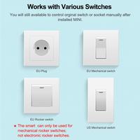 Mini-interrupteur de contrôle bidirectionnel 16A, relais miniature, disjoncteur, module Wifi Bluetooth Tuya avec application Alexa Google Home Smart Life