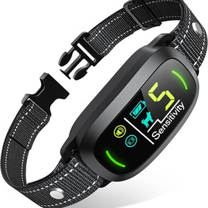 Collier anti-aboiement sans choc, sans danger pour les chiens, avec modes bip et vibration et écran LCD, pour tous les chiens - Product Image 1