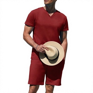 Ensemble été homme t-shirt col rond et short en coton à séchage rapide, style décontracté, en promotion à prix abordable - Product Image 4