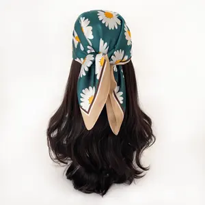 New Women Silk Square Scarf Lady Bandana Head Wraps Shawls Fashion Large Hijab Neckerchief Silk Scarves