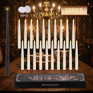Bougies flottantes 12 pièces, LED coniques sans flamme, scintillantes, à piles, décoration d'Halloween pour la maison, finition mate - Product Image 2
